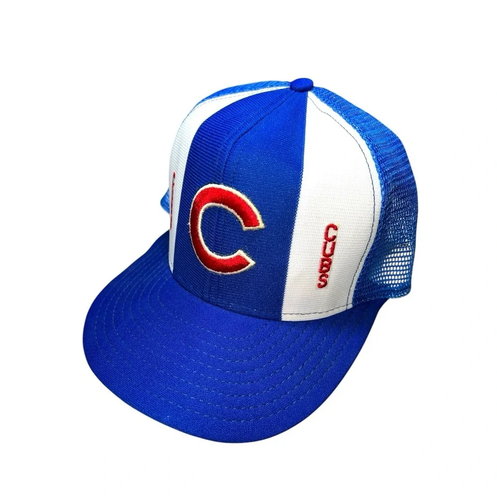 Vintage Chicago Cubs MLB Snapback MADE IN USA Adjustable Mesh Back Trucker‎ Hat